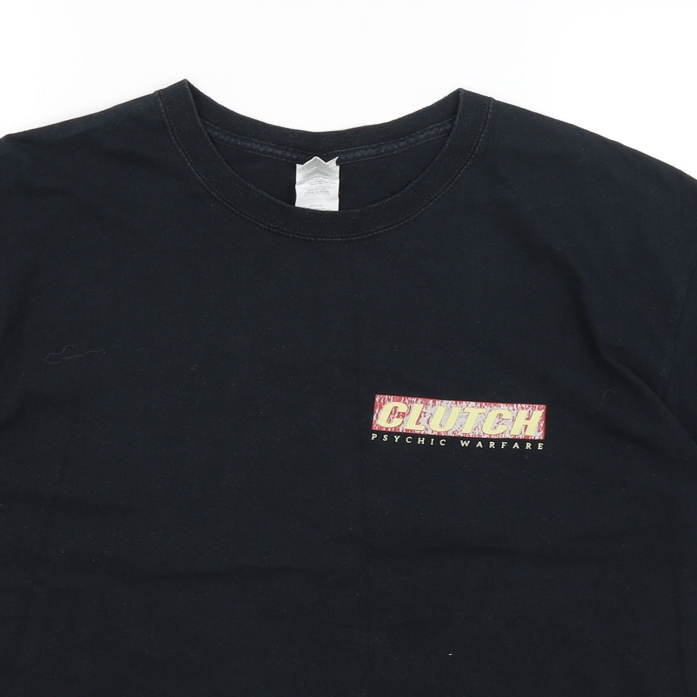 Gildan Mens Black    T-Shirt Size L  - Clutch Tour 2017