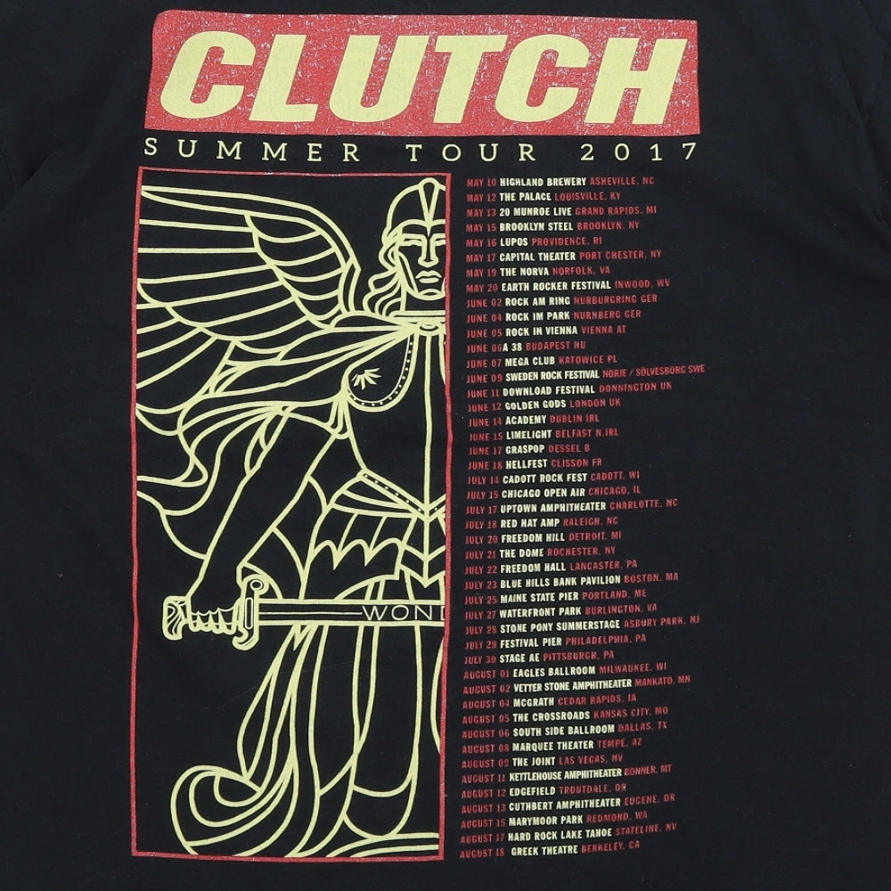 Gildan Mens Black    T-Shirt Size L  - Clutch Tour 2017