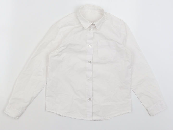 Pep & Co Boys White Basic Button-Up Size 8-9 Years