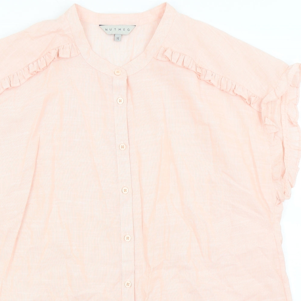 Nutmeg Womens Pink   Basic Button-Up Size 16