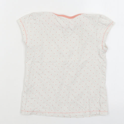 George Girls White Spotted  Basic T-Shirt Size 5-6 Years