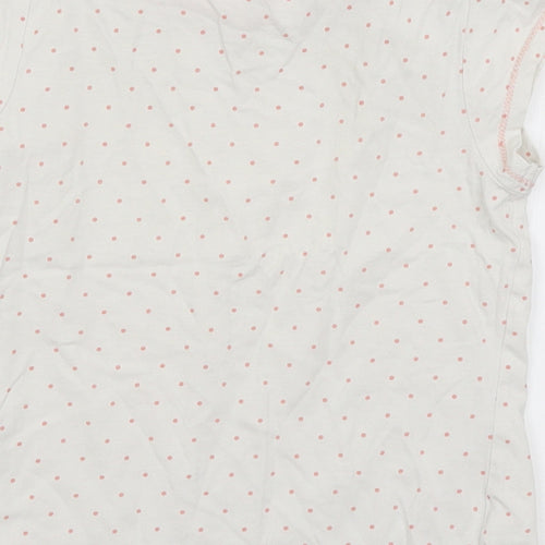 George Girls White Spotted  Basic T-Shirt Size 5-6 Years