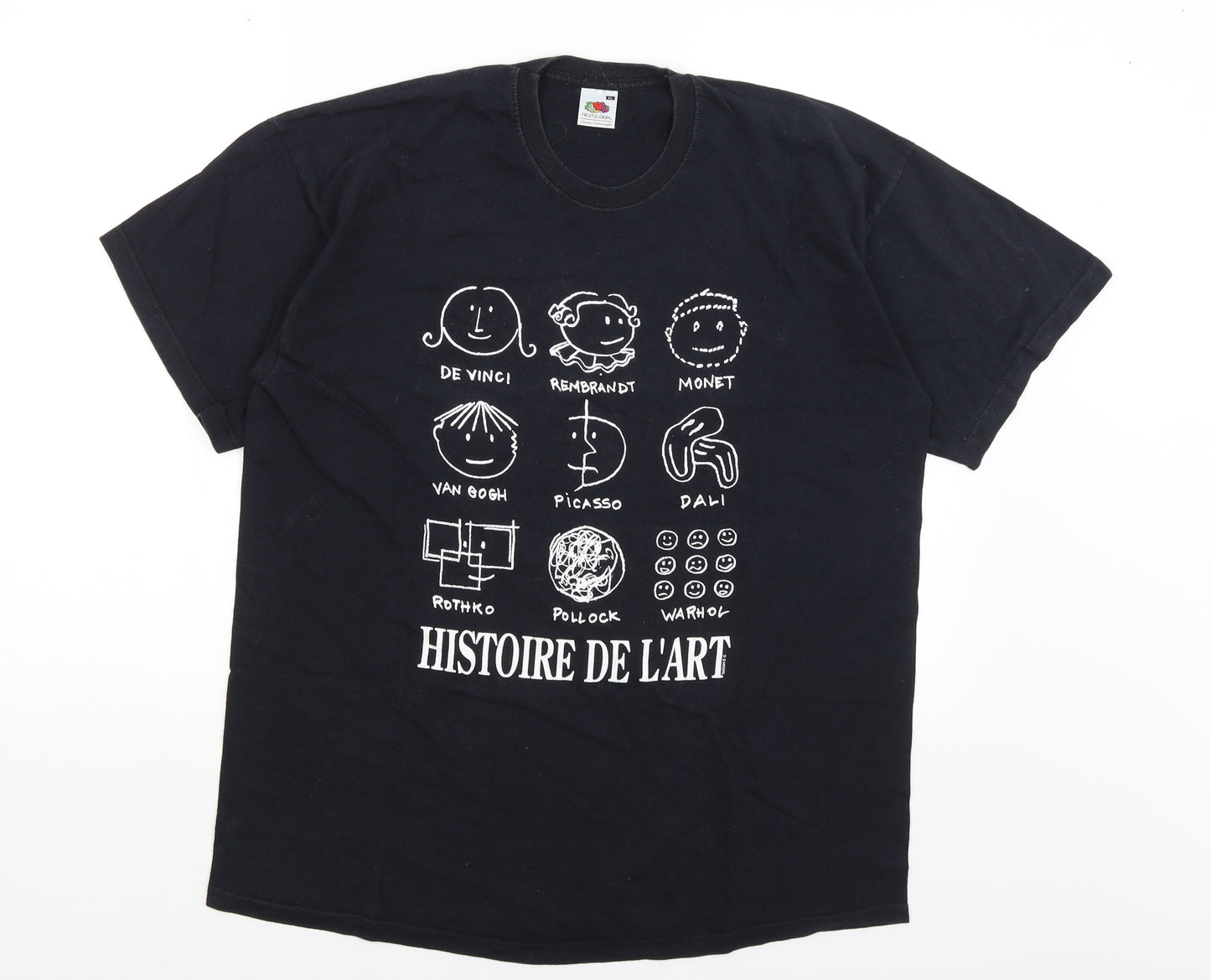 Fruit of the Loom Mens Black    T-Shirt Size XL  - Histoire De L'Art