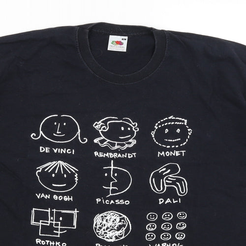 Fruit of the Loom Mens Black    T-Shirt Size XL  - Histoire De L'Art