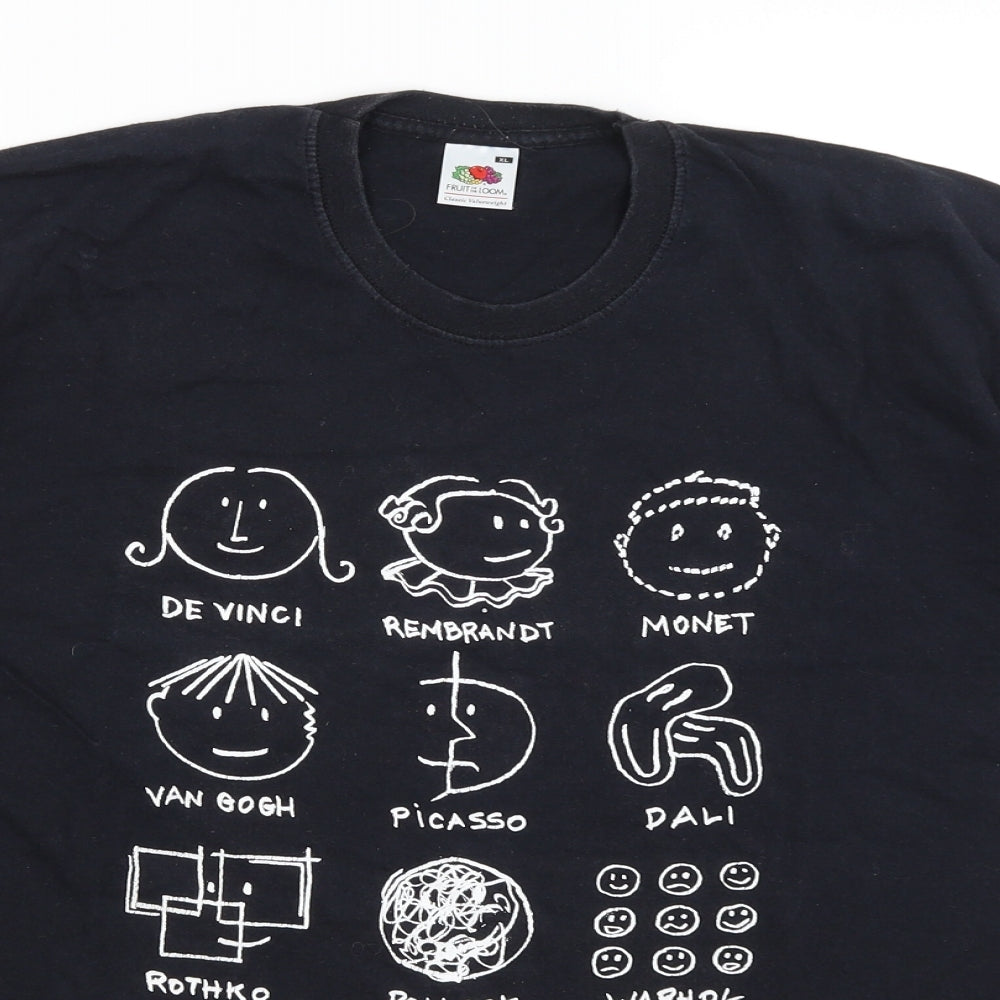 Fruit of the Loom Mens Black    T-Shirt Size XL  - Histoire De L'Art