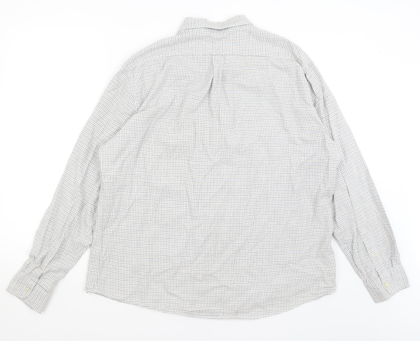 TU Mens White Check   Dress Shirt Size XL