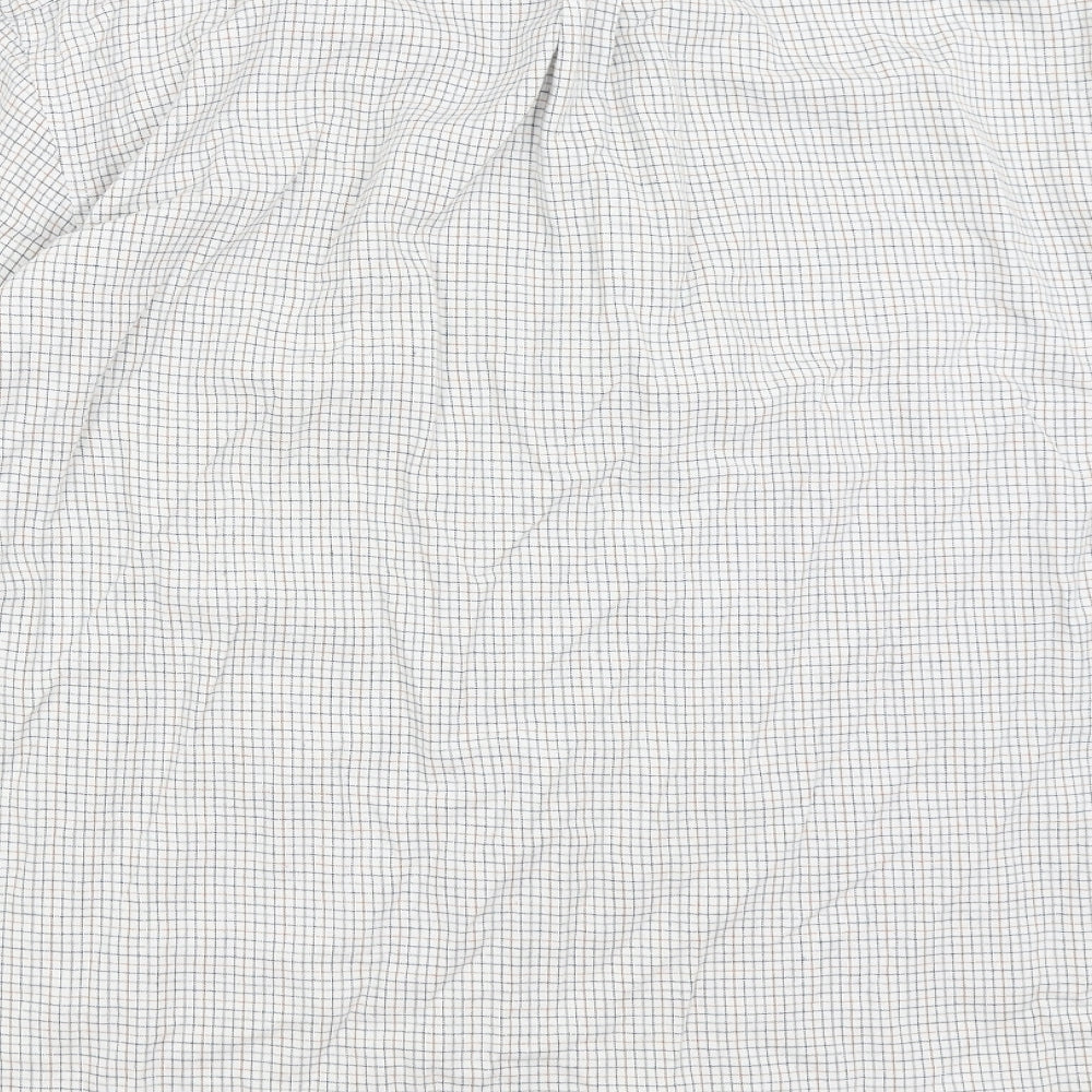 TU Mens White Check   Dress Shirt Size XL