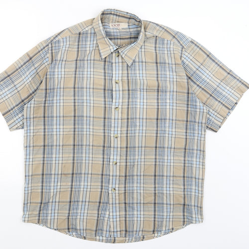 EWM Mens Brown Plaid   Button-Up Size L