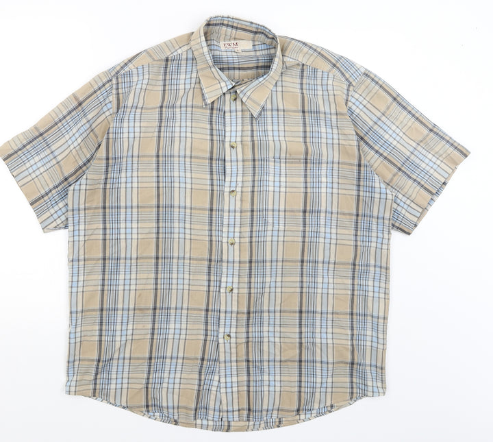 EWM Mens Brown Plaid Button-Up Size L