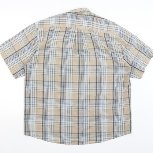 EWM Mens Brown Plaid   Button-Up Size L