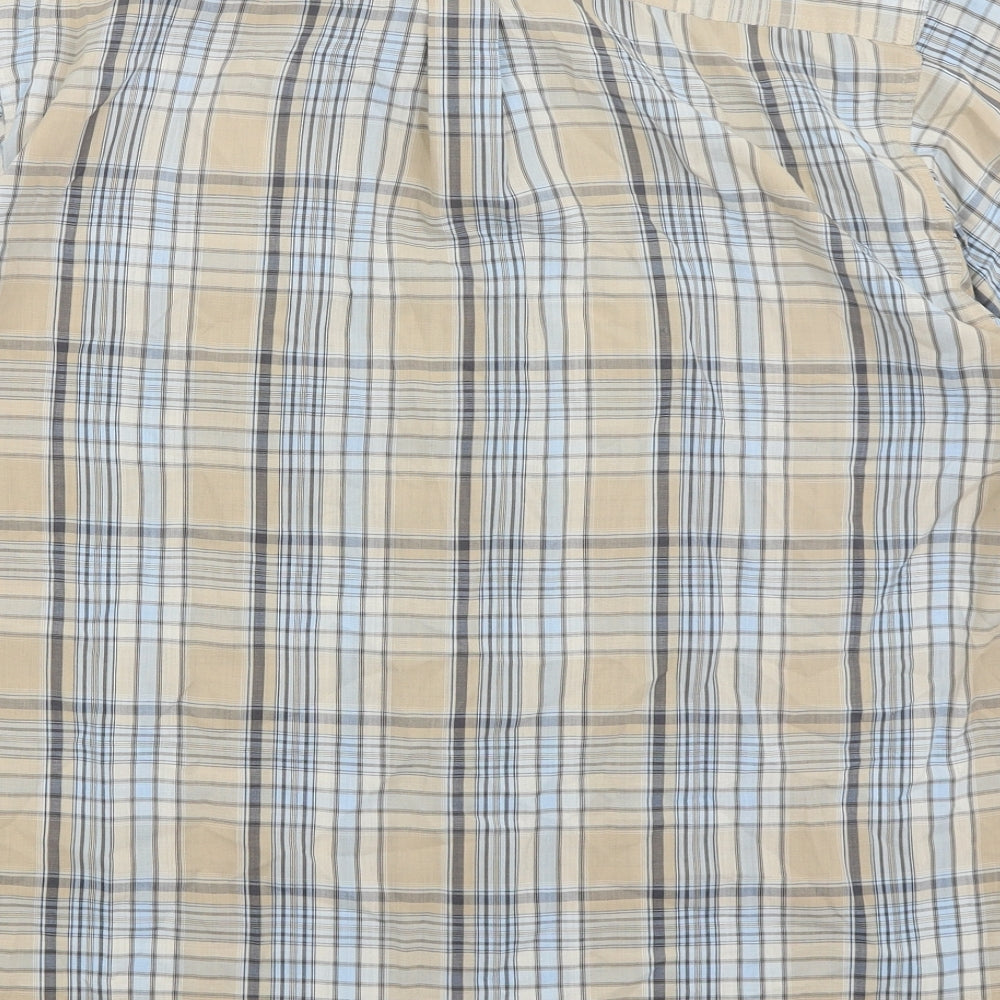 EWM Mens Brown Plaid   Button-Up Size L