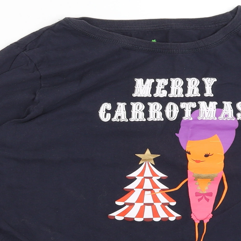 Avenue Womens Blue Solid  Top Pyjama Set Size M  - Merry Carrotmas