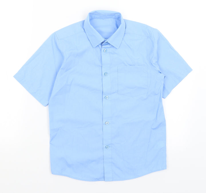 TU Boys Blue Basic Button-Up Size 9 Years