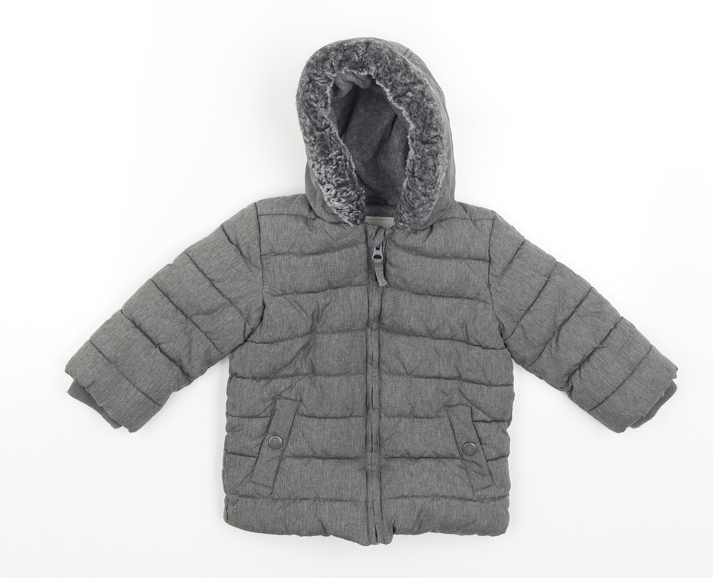 George Baby Grey   Parka Coat Size 12-18 Months