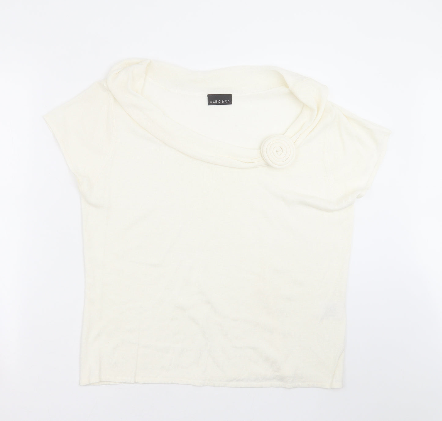 Alex & CO Womens Ivory  Knit Pullover Jumper Size 20