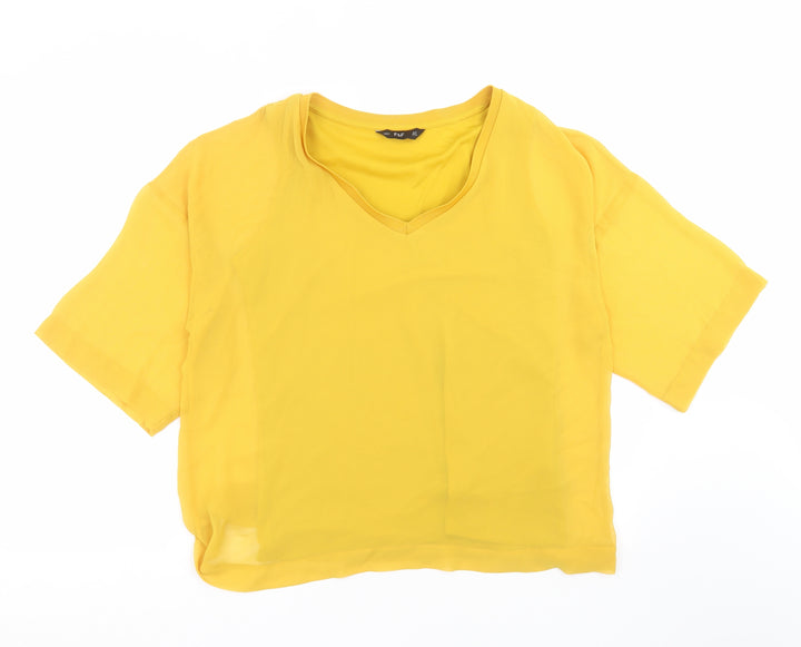 F&F Womens Yellow Basic Blouse Size 12