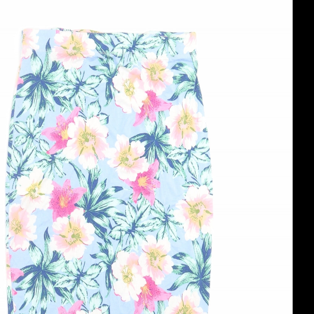 George Womens Blue Floral  Straight & Pencil Skirt Size 12  - bodycon