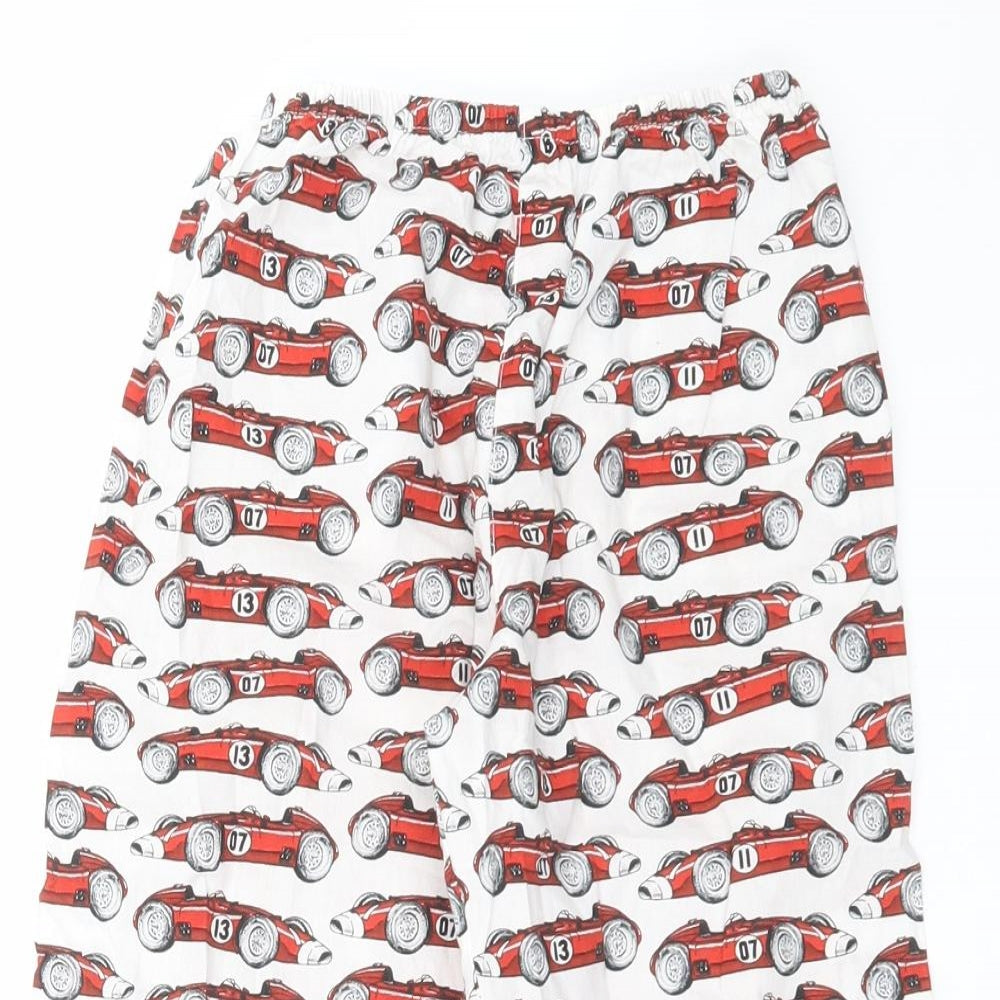 Preworn Boys White    Pyjama Pants Size 4-5 Years  - car print