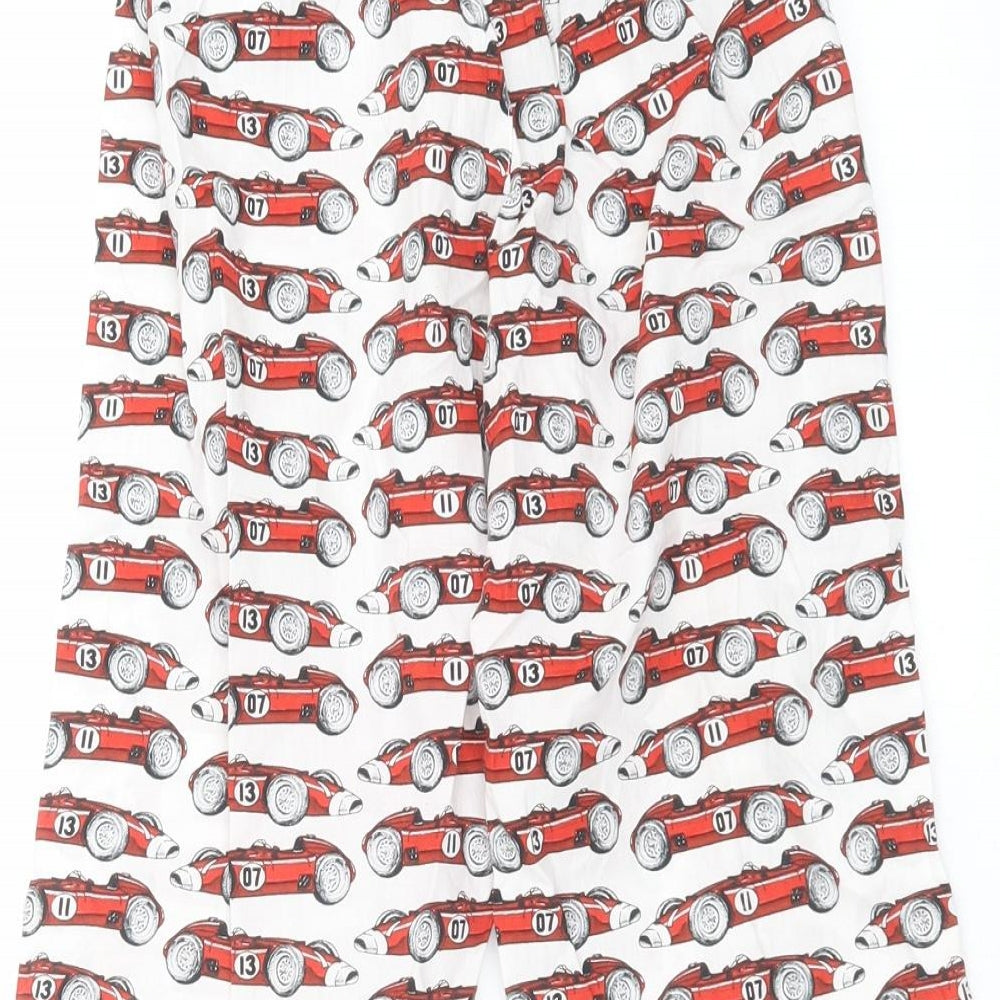 Preworn Boys White    Pyjama Pants Size 4-5 Years  - car print