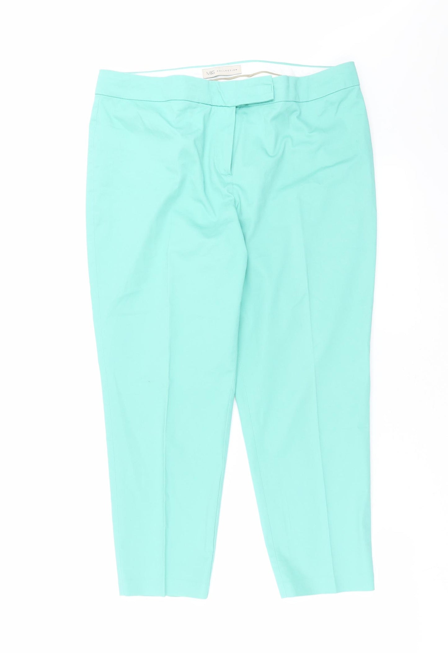 Marks and Spencer Womens Green   Chino Trousers Size 14 L23 in
