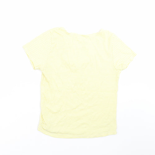 SOFT & SEXY Womens Yellow Striped  Basic T-Shirt Size L
