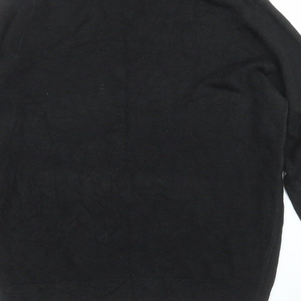 F&F Mens Black  Knit Pullover Jumper Size M