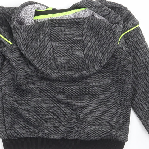 F&F Boys Grey Geometric  Full Zip Hoodie Size 6-7 Years