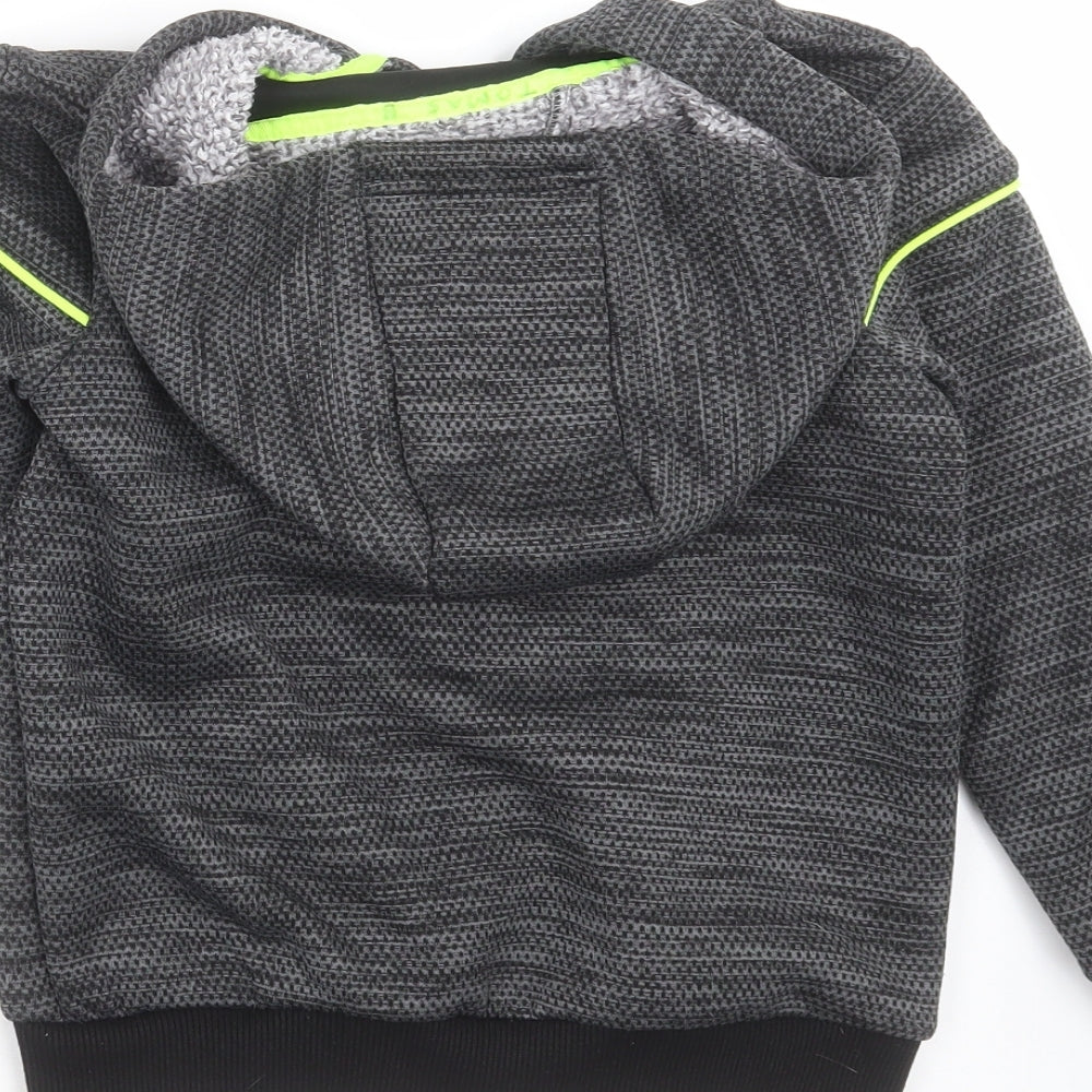 F&F Boys Grey Geometric  Full Zip Hoodie Size 6-7 Years