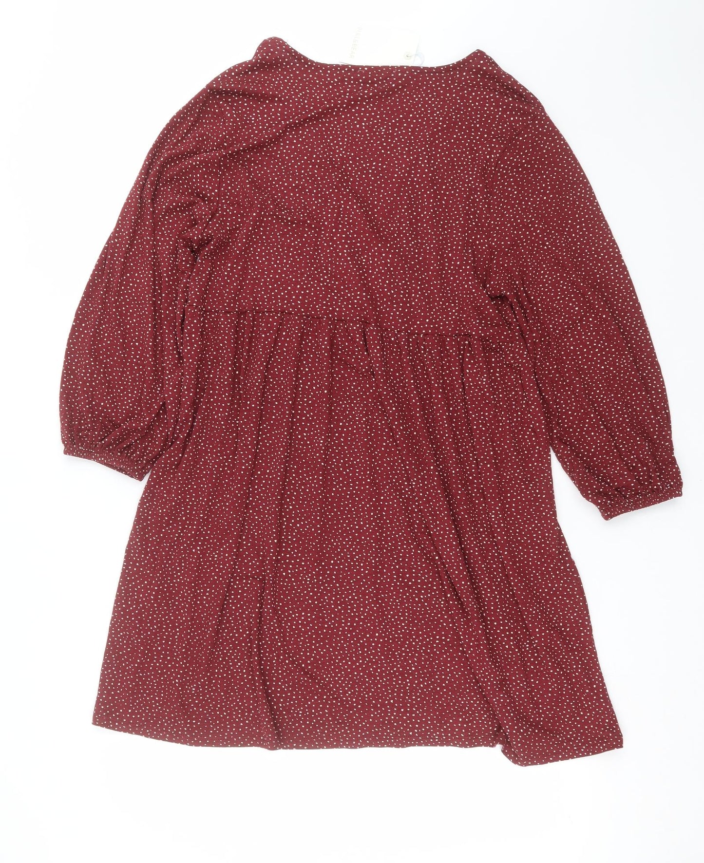 Pull&Bear Womens Purple Polka Dot  T-Shirt Dress  Size XL  - burgundy