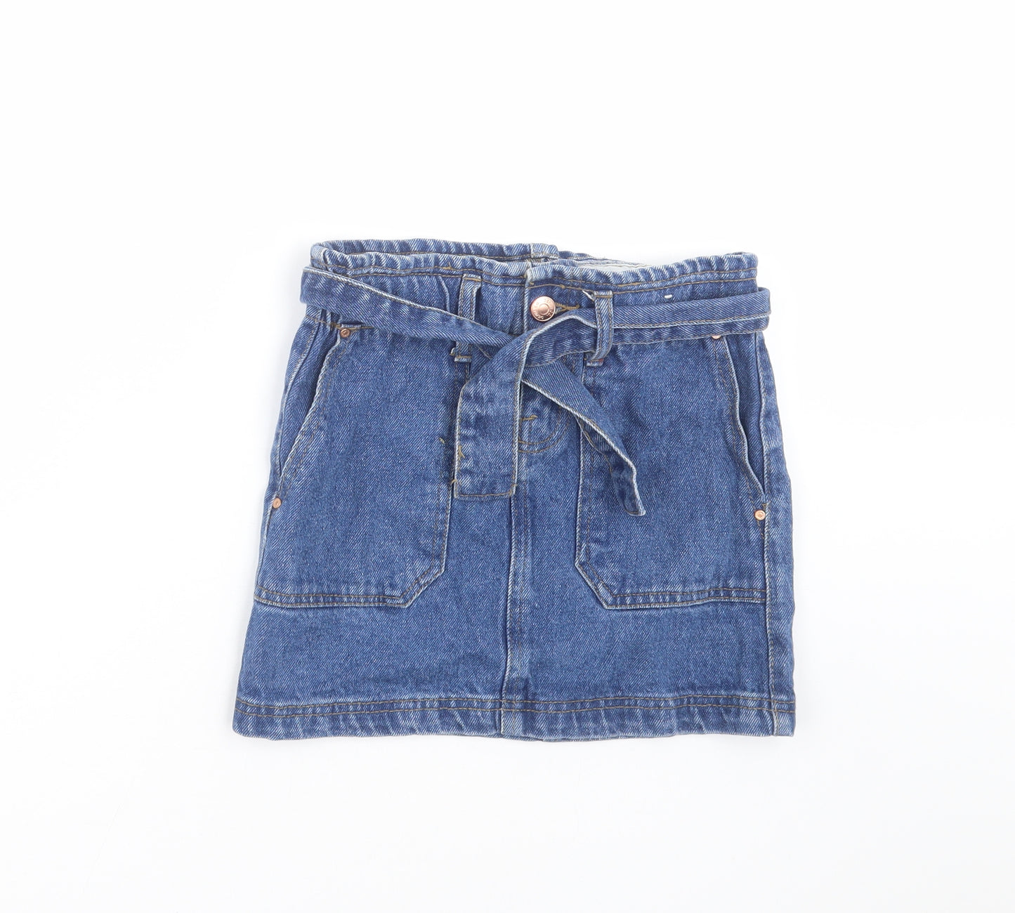Primark Girls Blue  Denim Mini Skirt Size 8-9 Years