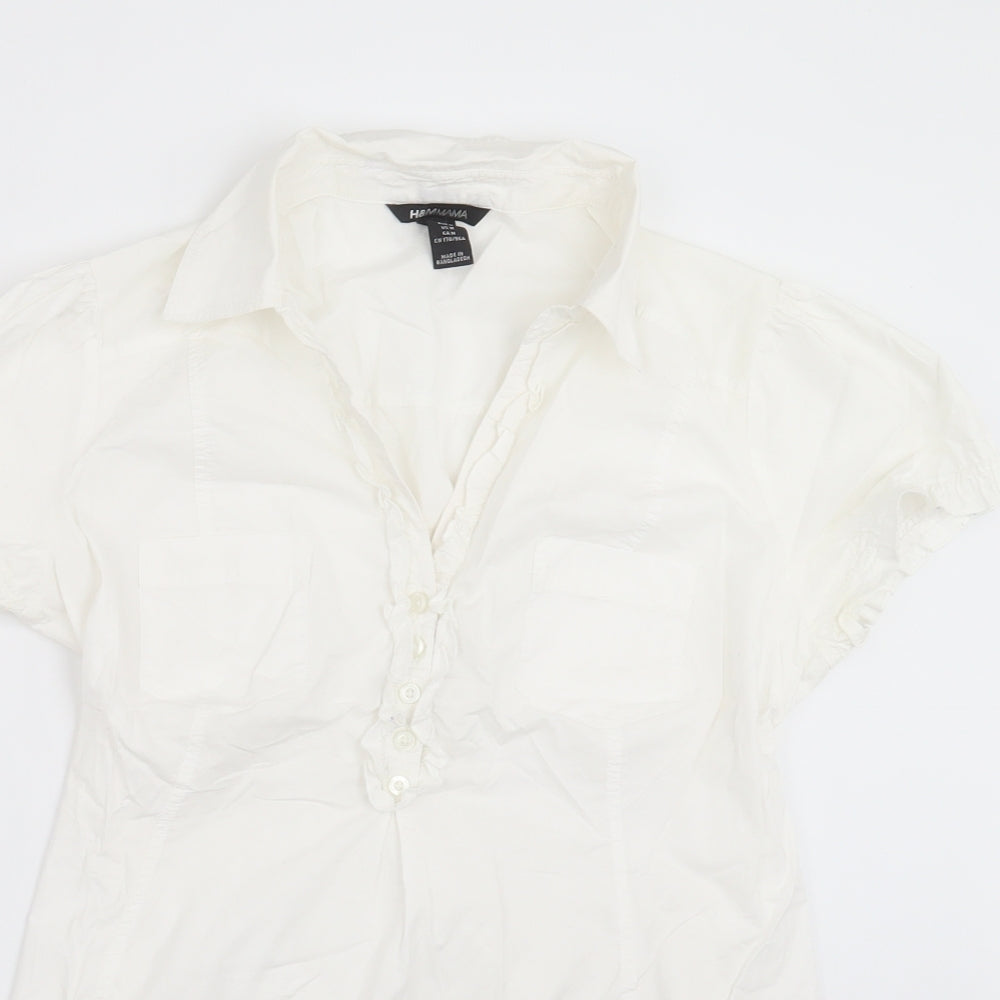 H&M Womens White   Basic Blouse Size M