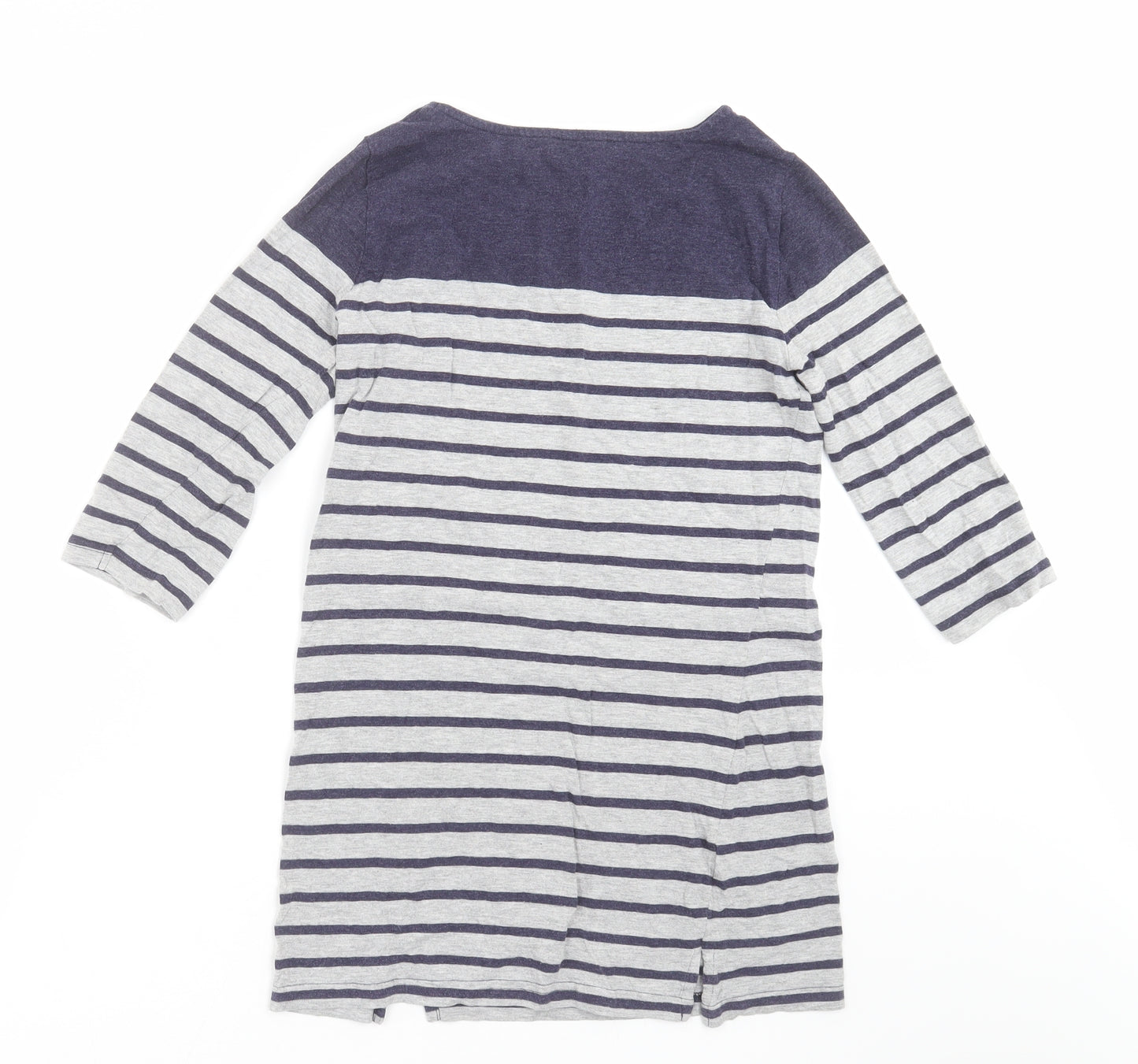 Papaya Womens Grey Striped  Basic T-Shirt Size 8