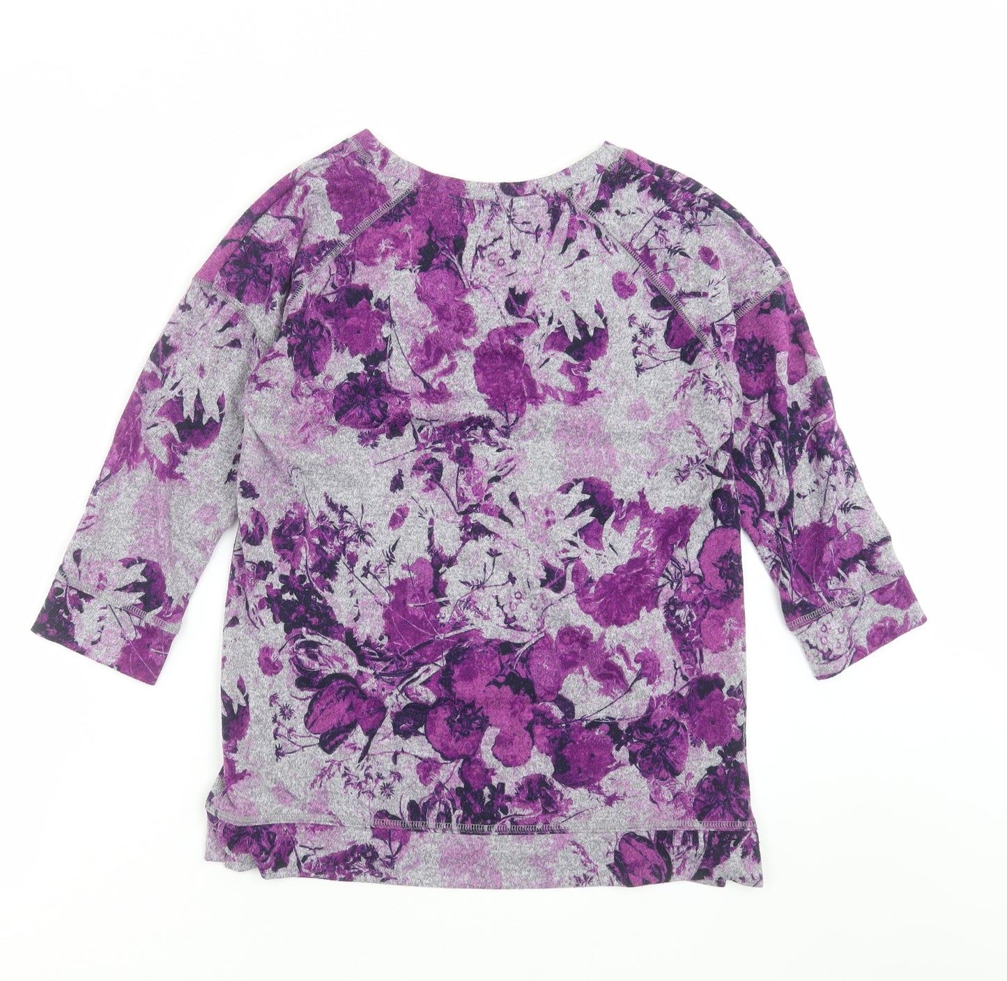 Marks and Spencer Womens Grey Floral  Pullover Jumper Size 8