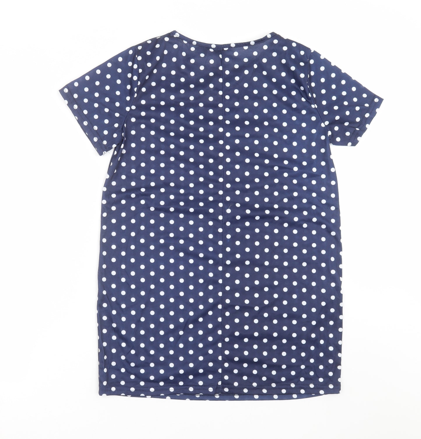 Preworn Womens Blue Polka Dot  T-Shirt Dress  Size S