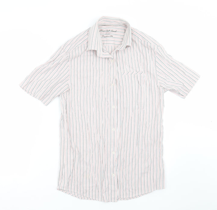 NEXT Mens Pink Striped Button-Up Size S