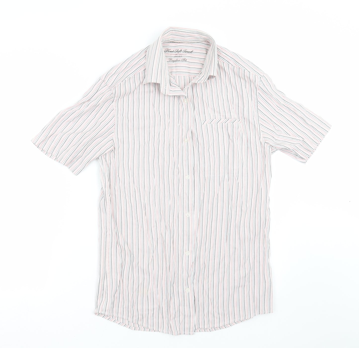 NEXT Mens Pink Striped   Button-Up Size S