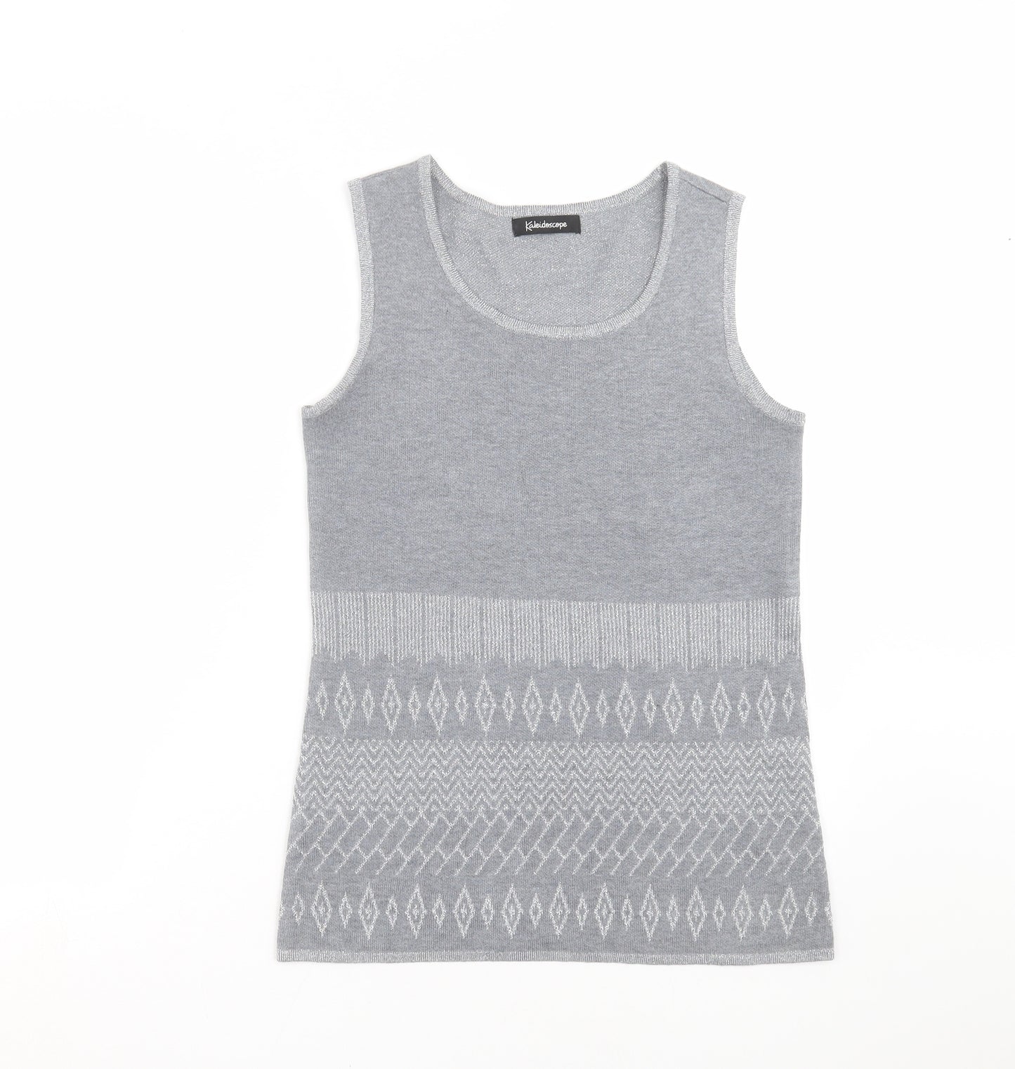 Kaleidoscope Womens Grey Geometric Knit Pullover Jumper Size 14
