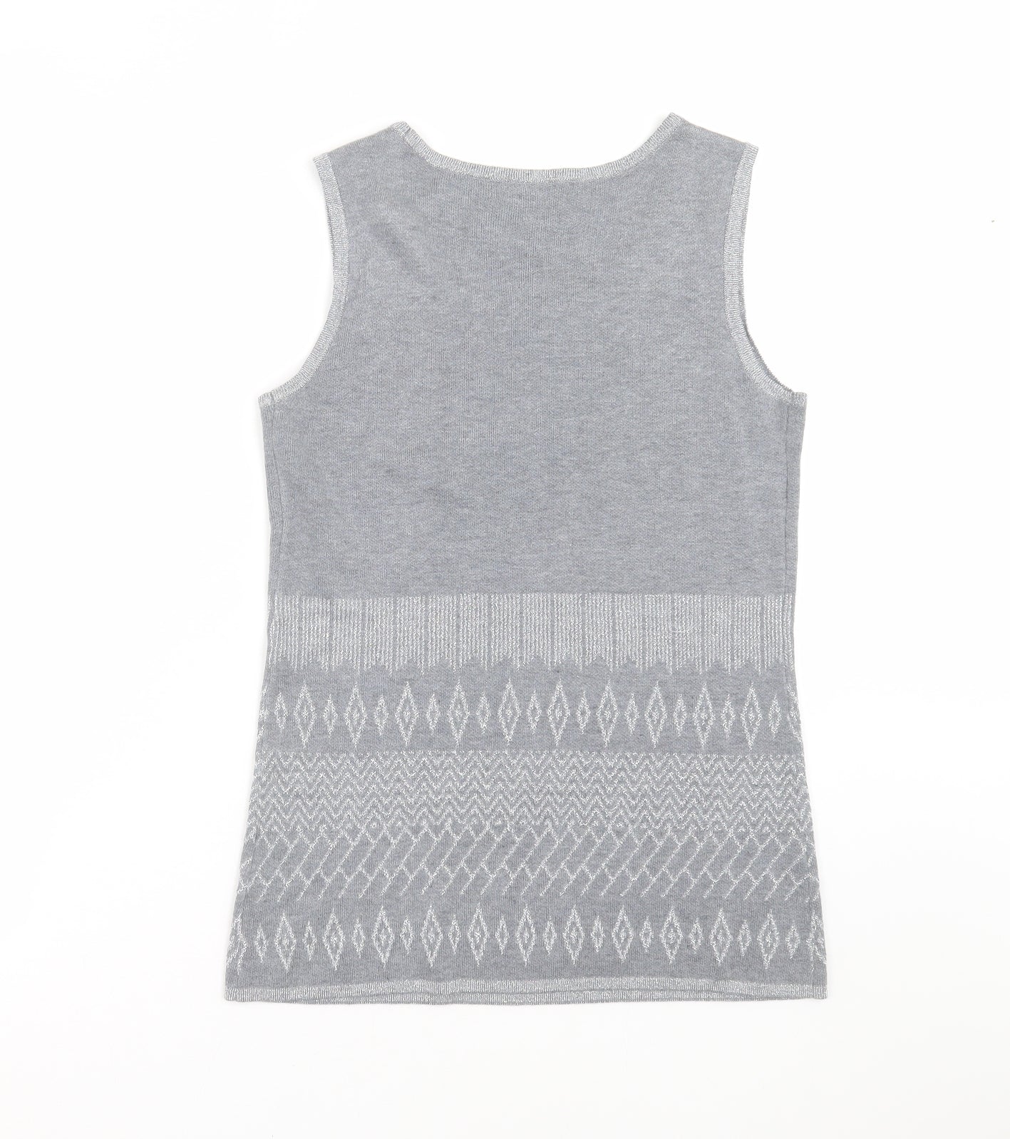 Kaleidoscope Womens Grey Geometric Knit Pullover Jumper Size 14