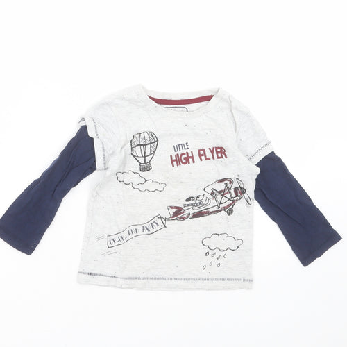 Matalan Boys Grey   Basic T-Shirt Size 18-24 Months  - high flyer