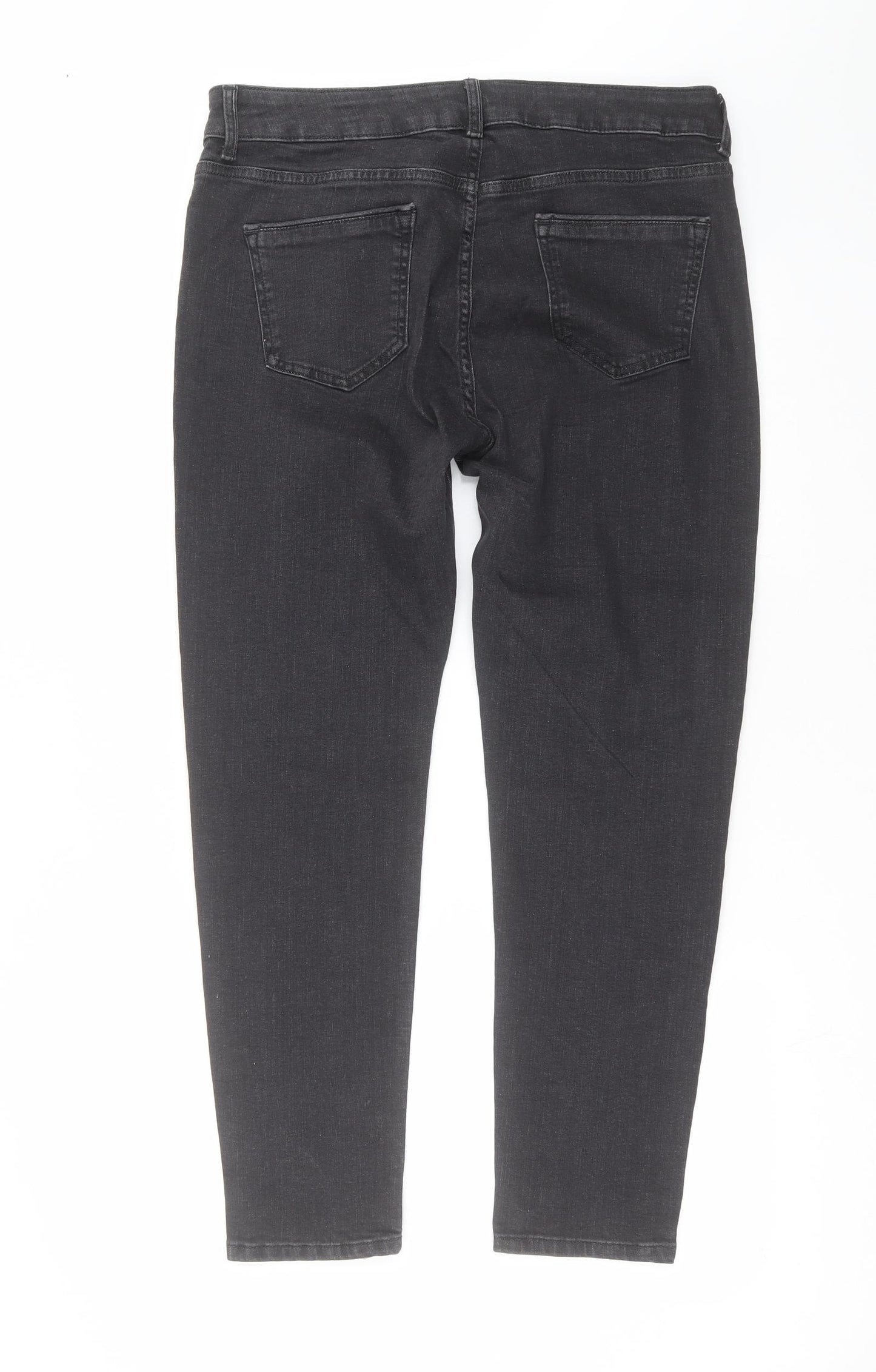 Marks and Spencer Womens Grey  Denim Skinny Jeans Size 16 L28 in - Rhinestone detail