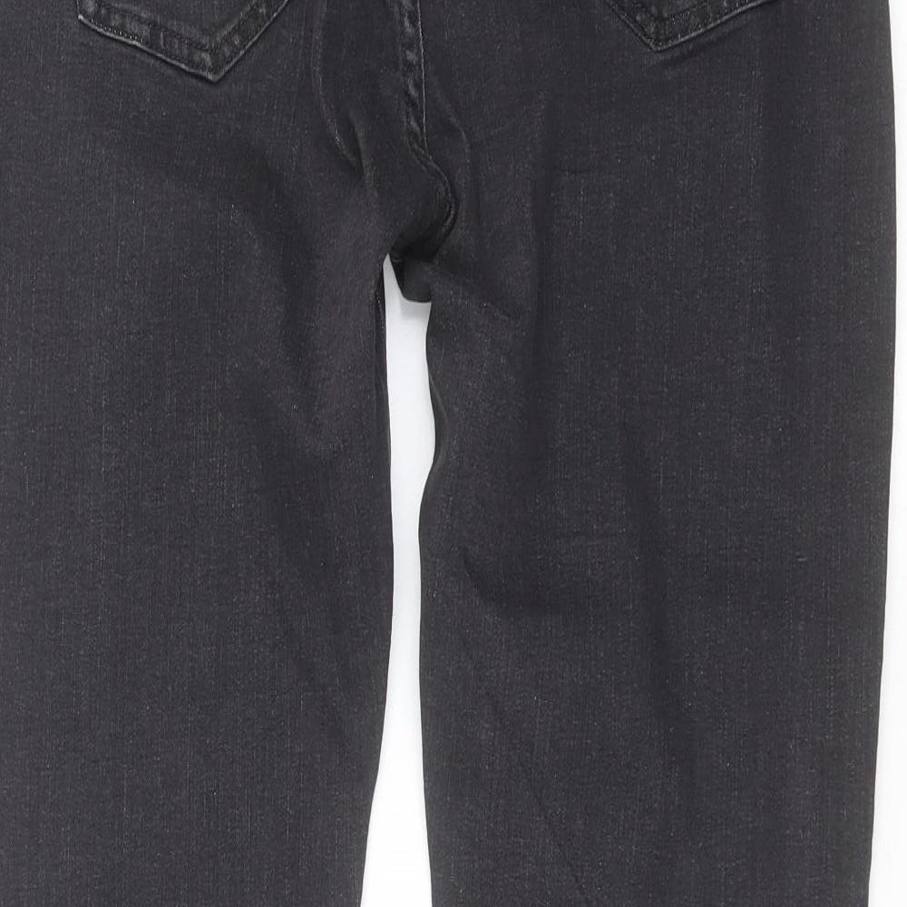 Marks and Spencer Womens Grey  Denim Skinny Jeans Size 16 L28 in - Rhinestone detail