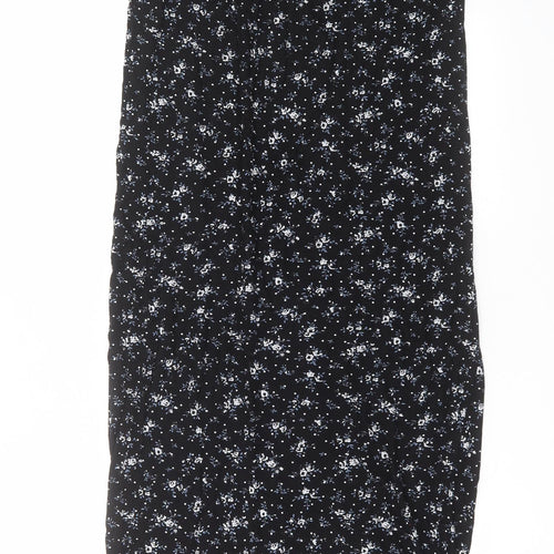 PRETTYLITTLETHING Womens Black Floral  Maxi Skirt Size 16