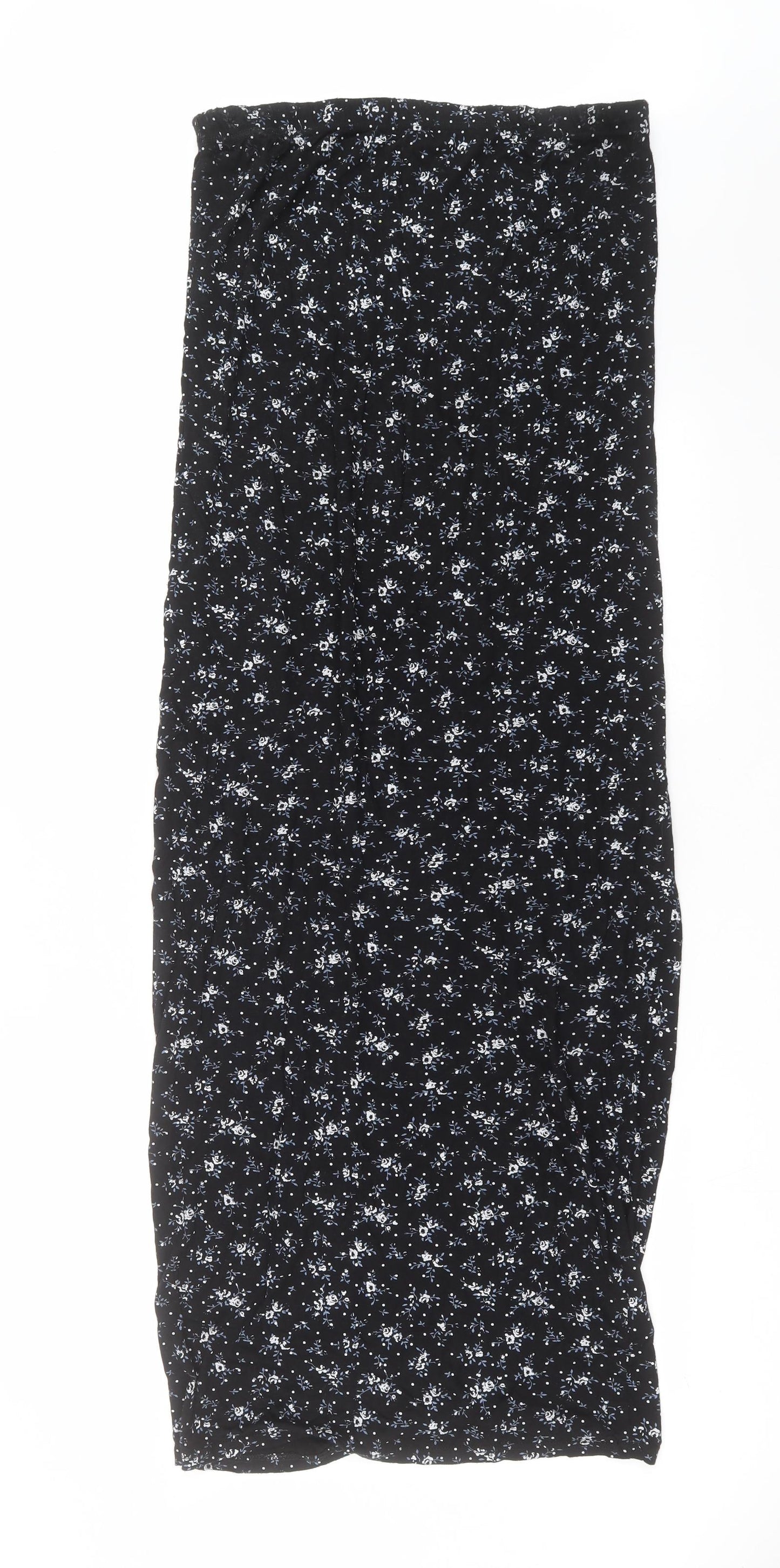 PRETTYLITTLETHING Womens Black Floral  Maxi Skirt Size 16