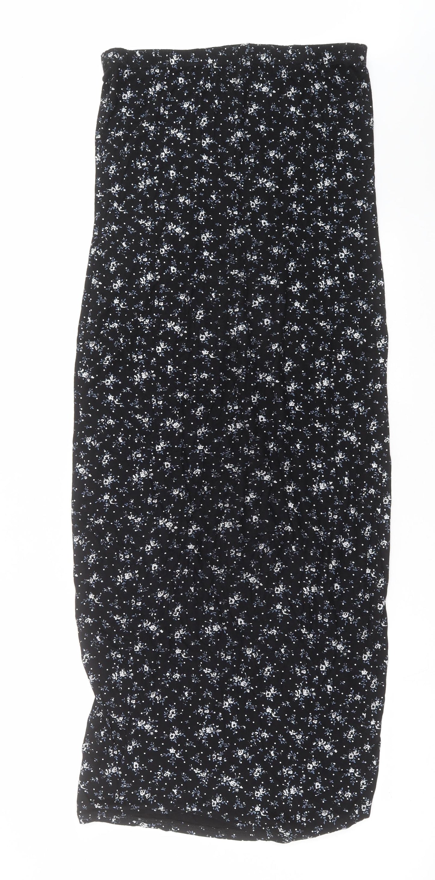 PRETTYLITTLETHING Womens Black Floral  Maxi Skirt Size 16