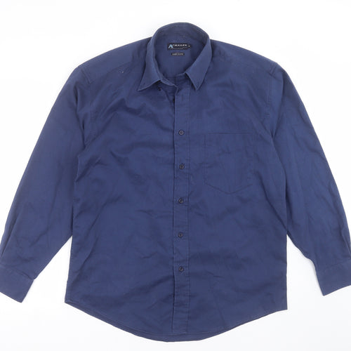 ARMANDO Mens Blue    Button-Up Size M