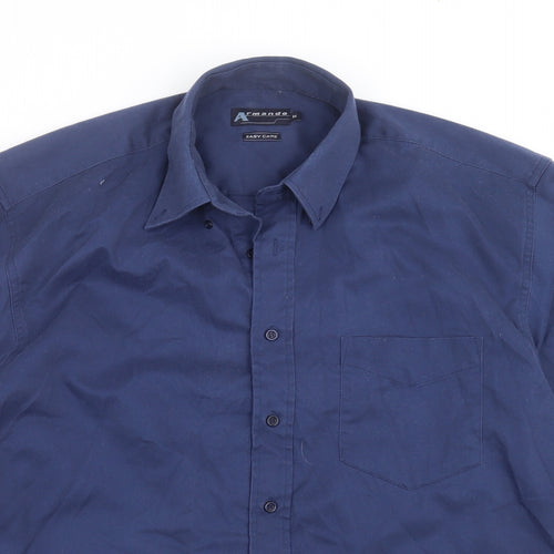 ARMANDO Mens Blue    Button-Up Size M