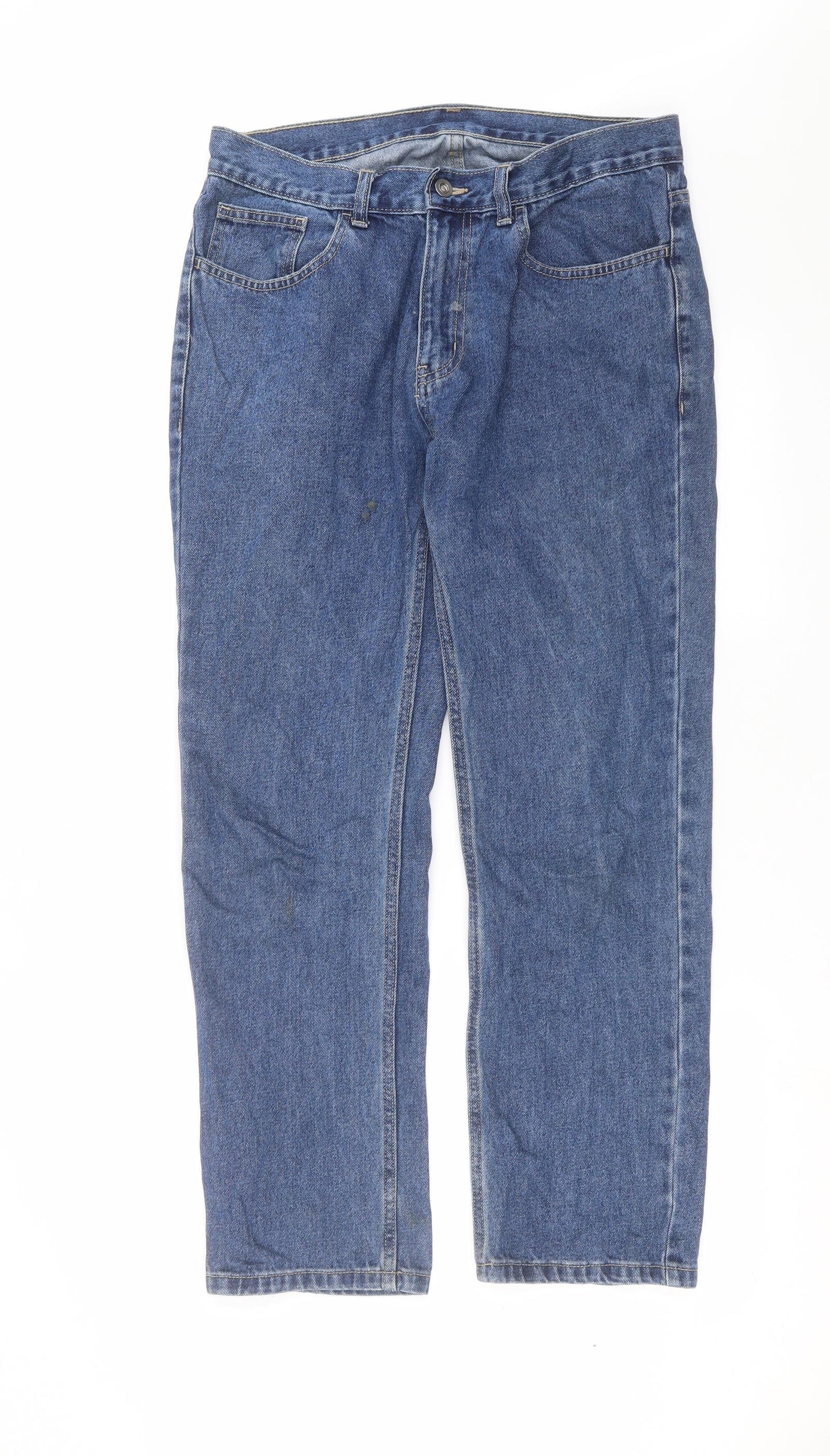 George Mens Blue  Denim Straight Jeans Size 32 in L30 in