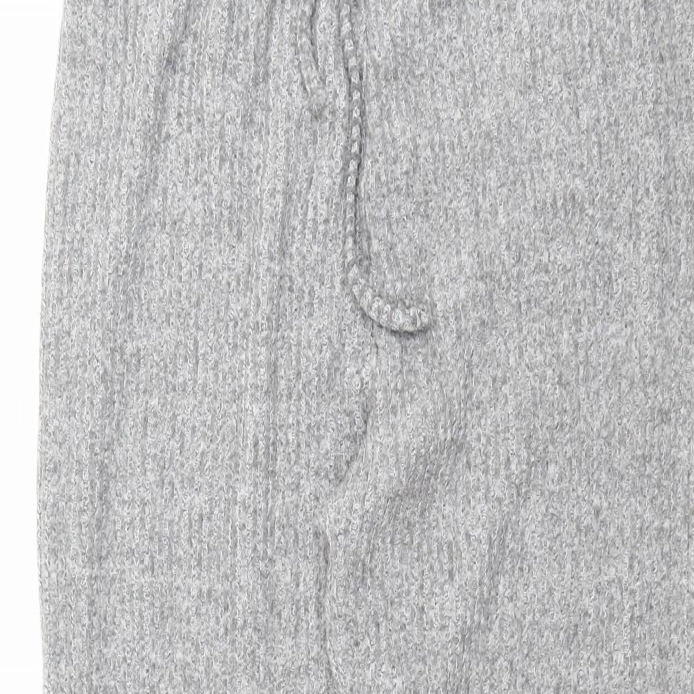 PEP&CO Womens Grey Striped Knit Jogger Trousers Size 14 L28 in