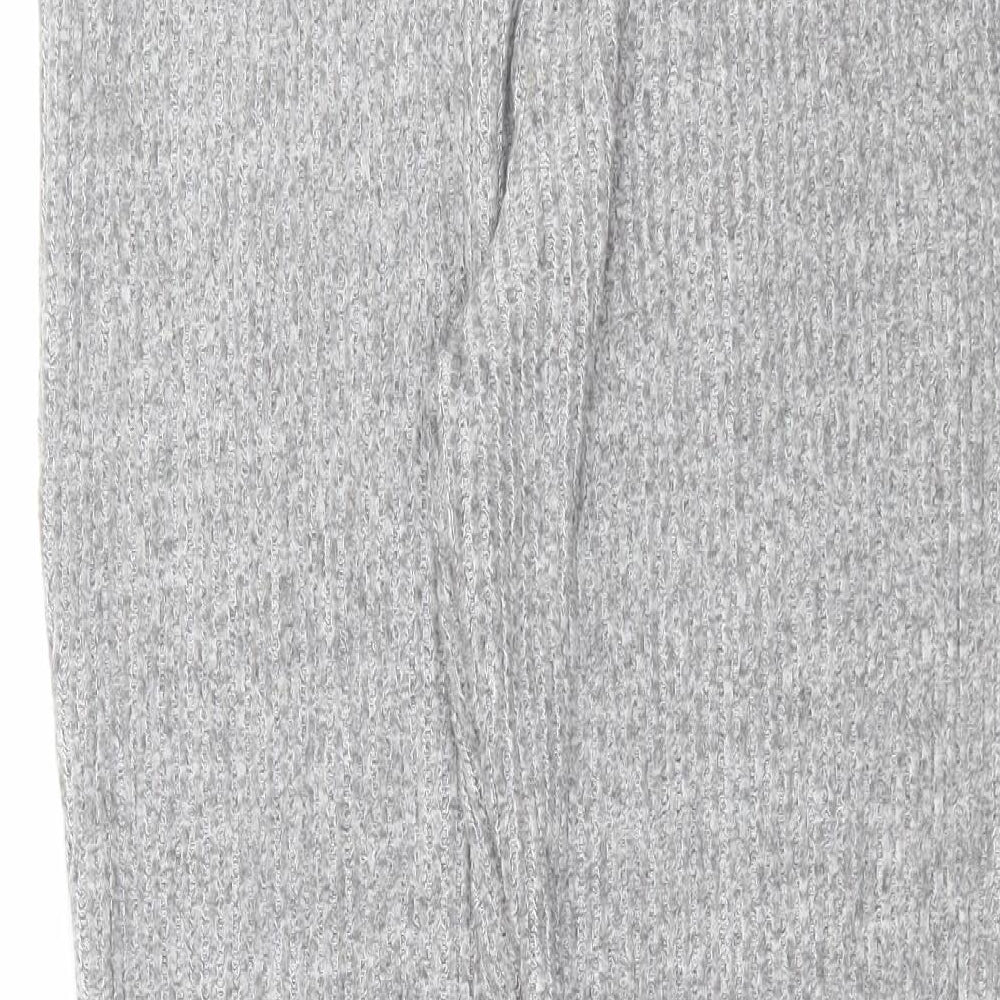 PEP&CO Womens Grey Striped Knit Jogger Trousers Size 14 L28 in