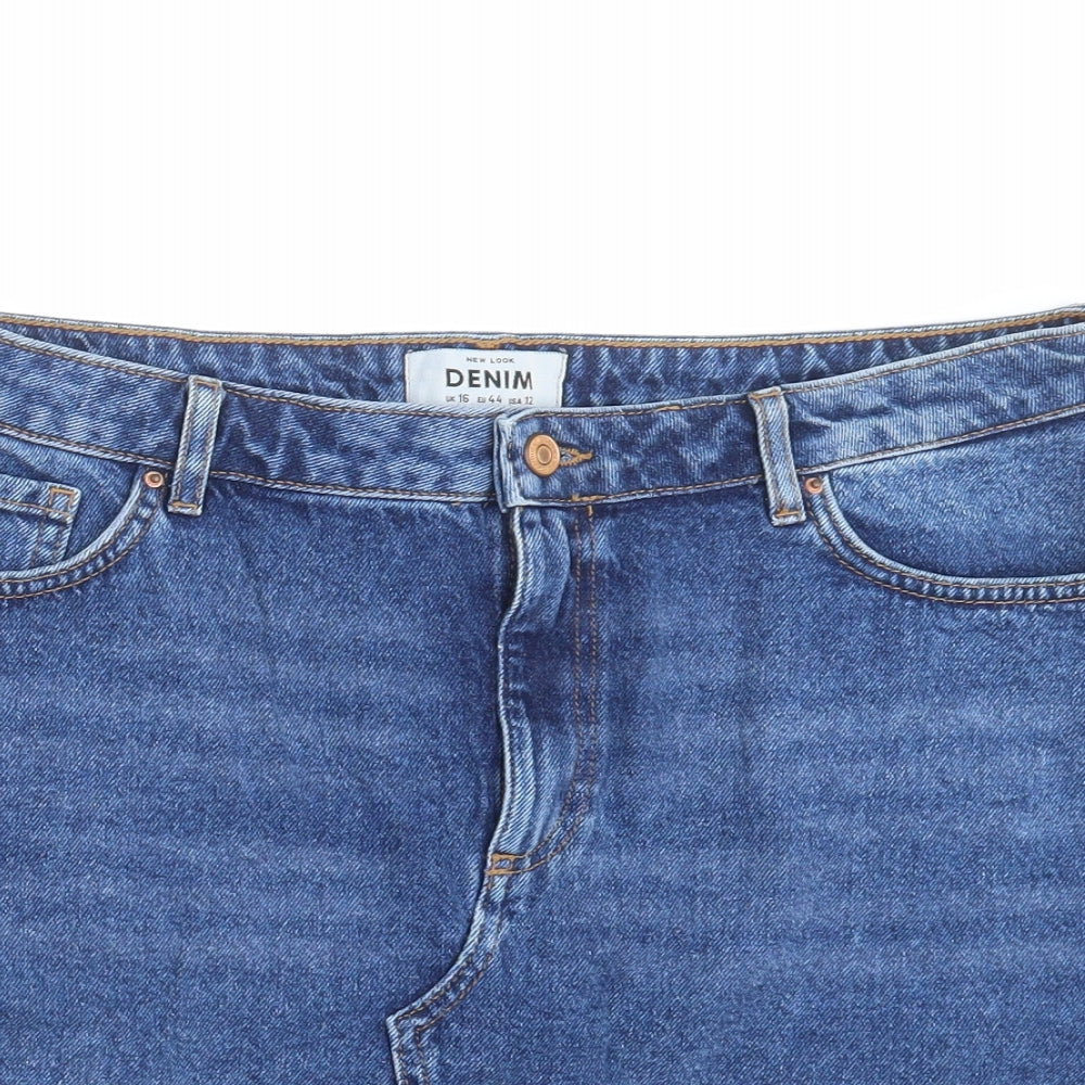 New Look Womens Blue  Denim Straight & Pencil Skirt Size 16